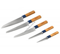 Набір ножів Ardesto Gemini 5 пр., бамбукова ручка, нержавіюча сталь