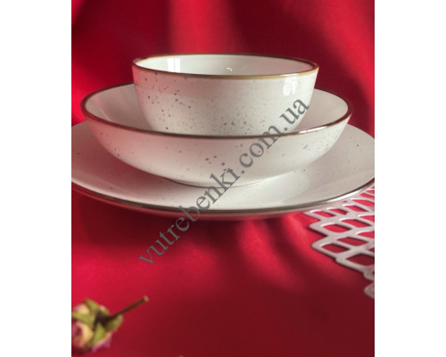 Тарілка супова Ardesto Lucca Winter white 20 см., кераміка