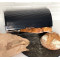 Хлібниця Kamille 38,5*25,5*18,5 см., основа з нержавіючої сталі, пластикова кришка (чорний)