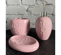 Набір аксесуарів для ванної кімнати Рожевий 3 предмети
