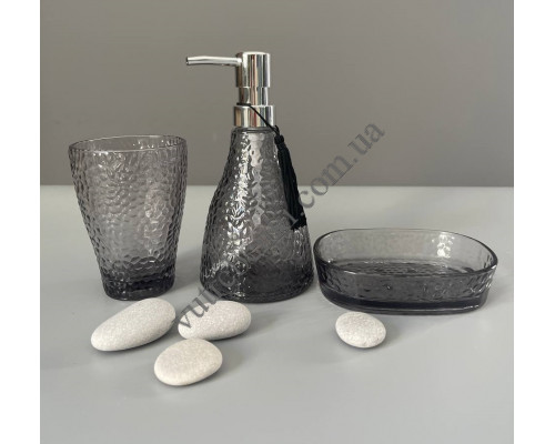 Набір аксесуарів для ванної кімнати S&T Ф'южн графіт 3 предмети