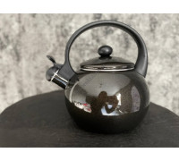 Чайник емальований Kamille 2,2 л. чорний зі свистком, пластикова ручка