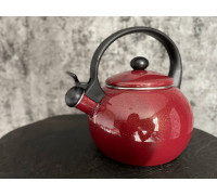 Чайник емальований Kamille 2,2 л. червоний зі свистком, пластикова ручка