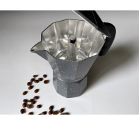 Гейзерна кавоварка Ardesto Gemini Molise, 6 чашок, сірий, алюміній