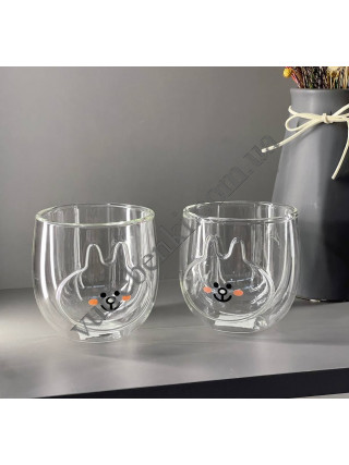 Набір чашок Ardesto Animals з подвійними стінками, 300 мл, 2 од., боросилікатне скло