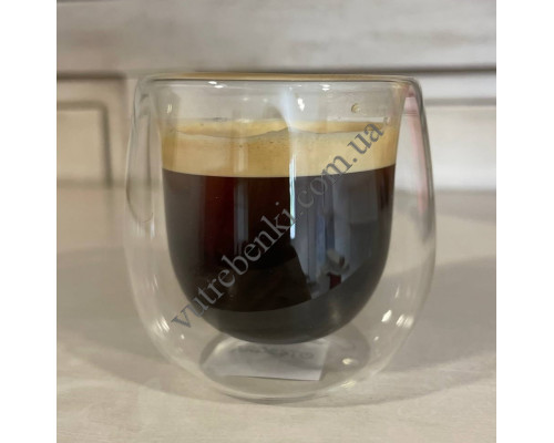 Набір чашок Ardesto Espresso 80 мл., h-7,3 см., з подвійними стінками, 2 шт., боросилікатне скло