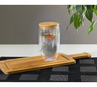 Склянка S&T "Страньере" 420 мл., з подвійною стінкою та бамбуковою кришкою 
