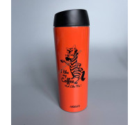 Чашка-термос 450 мл. Ardesto Coffee time Zebra з нержавіючої сталі, оранжевий