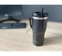 Чашка-термос 600 мл. Kamille із нержавіючої сталі з поверхнею soft-touch (чорний)