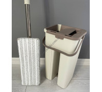 Комплект для миття підлоги Akay plastik Smart (відро 8 л, запаска з телескопічним києм) (бежевий)