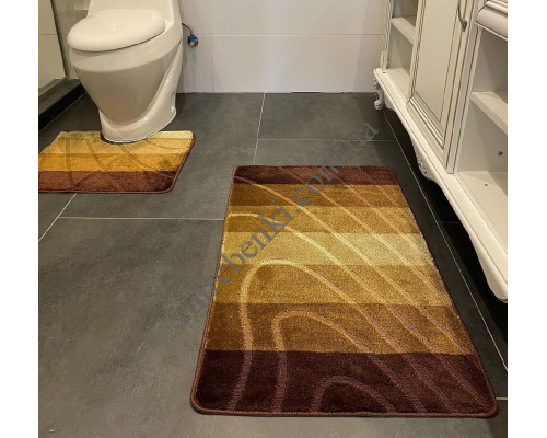 Набір килимів в ванну кімнату Dariana ColorLine 60*100+50*60 см., (2 шт.) (бежевий)