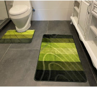Набір килимів в ванну кімнату Dariana ColorLine 60*100+50*60 см., (2 шт.) (зелений)