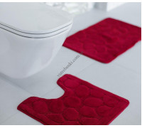 Набір килимів в ванну кімнату Dariana Літл "Камні" 45*71+45*43 см (2шт.) (червоний)
