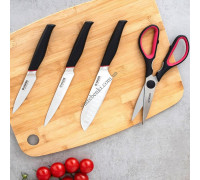 Набір ножів Vinzer Asahi 4 пр. (3 ножа та ножиці)