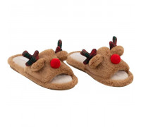 Взуття домашнє Ardesto Christmas 36/37 розмір, 100% поліестер, підошва 100% гума, коричневий