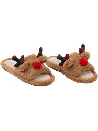 Взуття домашнє Ardesto Christmas 36/37 розмір, 100% поліестер, підошва 100% гума, коричневий