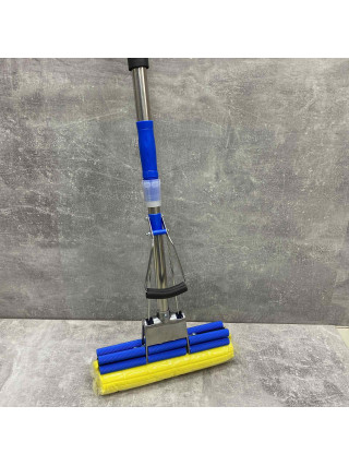 Швабра на 2 віджима з губкою 27см,  з телескопічною рукояткою 87-117см,