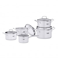Набір посуду Krauff Prime Chef, 10 предметів (ківш 1,8л, каструлі 2,5л, 3,5л, 4,6л, 5,8л)