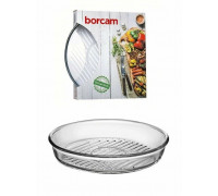 Форма скляна Borcam гриль кругла d-26см, h-4,5см, v-1,72л (под.уп.)