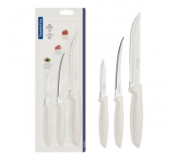 Набір ножів Tramontina PLENUS grey 3 пр. (ножі; для м'яса 152 мм., томатів 127 мм., овочей 76 мм.)