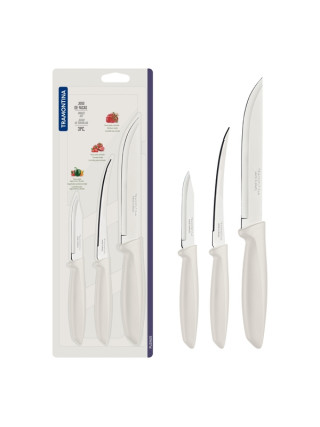 Набір ножів Tramontina PLENUS grey 3 пр. (ножі; для м'яса 152 мм., томатів 127 мм., овочей 76 мм.)
