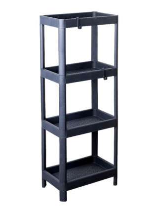 Поличка в ванну кімнату 4-х ярусна Алеана прямокутна 36* 23*105 см. (граніт)