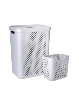 Корзина для білизни 45 л "Simple" з органайзером (какао) 39*29*54 см