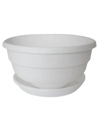 Вазон Еталон "Фіалка" 14,5*7 см, 0,6 л, з підставкою (білий) 