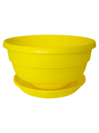 Вазон Еталон "Фіалка" 14,5*7 см, 0,6 л, з підставкою (жовтий)