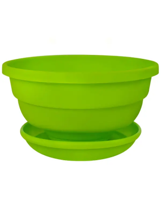 Вазон Еталон "Фіалка" 14,5*7 см, 0,6 л, з підставкою (салатовий)