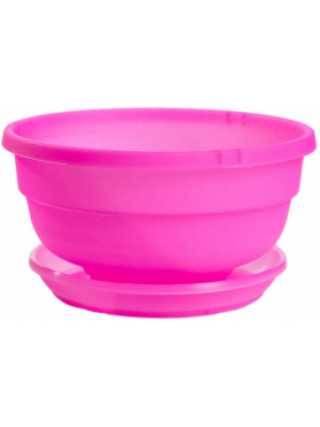 Вазон Еталон "Фіалка" 14,5*7 см, 0,6 л, з підставкою (рожевий)