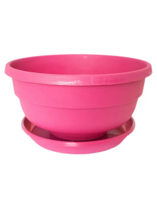 Вазон Еталон "Фіалка" 14,5*7 см, 0,6 л, з підставкою (фуксія)