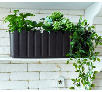 Вазон "Парканчик" балконний зі вставкою 49*16,5см. (граніт)