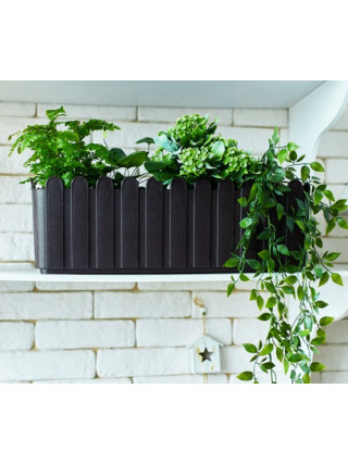 Вазон "Парканчик" балконний зі вставкою 49*16,5см. (граніт)
