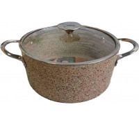 Кастрюля OMS Sandy Beige D-24 4,2л (а/п покр, кр.скло, ручка метал, пісочний) Iндукція