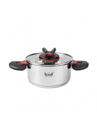 Каструля Krauff Prime Chef 1,9 л д. 16 см з складаними ручками зі скляною кришкою 