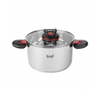 Каструля Krauff Prime Chef 2,7 л д. 18 см з складаними ручками зі скляною кришкою 