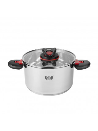 Каструля Krauff Prime Chef 2,7 л д. 18 см з складаними ручками зі скляною кришкою 