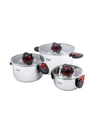 Каструля Krauff Prime Chef 4,7 л д. 22 см з складаними ручками зі скляною кришкою 