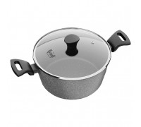 Каструля алюмінієва Krauff Fry Power 4,2 л. з антипр. покриттям зі скляною кришкою.