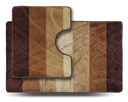 Набір килимів в ванну кімнату Dariana ColorLine 60*100+50*60 см., (2 шт.) (коричневий)