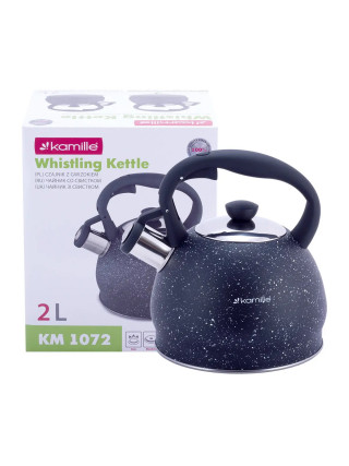 Чайник Kamille 2,0 л. із нержавіючої сталі зі свистком і нейлоновою ручкою
