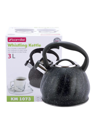 Чайник Kamille 3,0 л. з нержавіючої сталі зі свистком і нейлоновою ручкою
