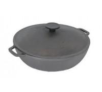 Сковорода-жаровня чавунна БІОЛ d. 36 см, воронена з кришкою