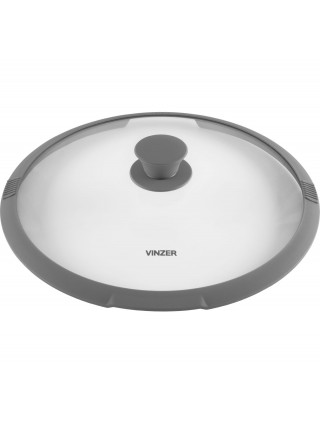 Кришка скляна Vinzer d-28 см. з силіконовим ободом