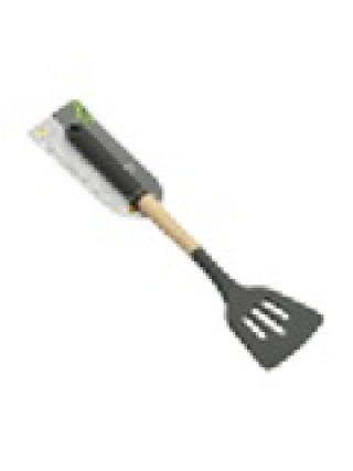 Лопатка кухонна KV JinFengLiZuo 33 см силікон з отворами дерев. ручкою