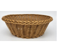 Хлібниця-кошик пластикова плетена кругла 24,5*7,5см мікс