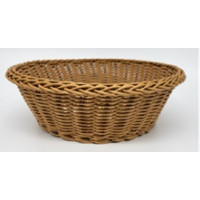 Хлібниця-кошик пластикова плетена кругла 24,5*7,5см мікс
