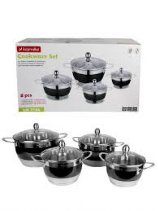 Набір каструль Kamille 8 предметів (2л, 2.7л, 3.6л, 5.9 л) з нержавіючої сталі