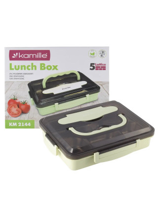 Ланч бокс Kamille 1000 мл., пластиковий корпус, внутнішня ємність з нержавіючої сталі 
